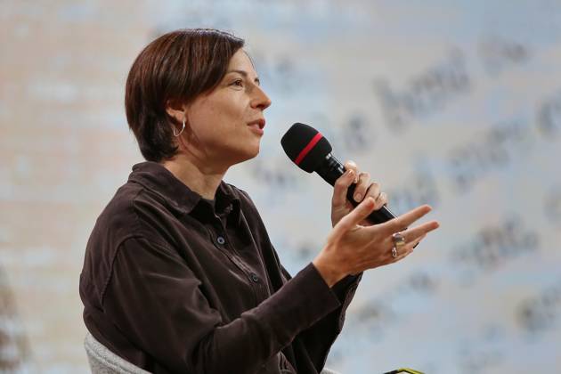 Frankfurt Main, Hessen, Deutschland, 15.10.2025: Messe: Frankfurter Buchmesse 2025: Dorothee Elmiger, Gewinnerin Deutscher Buchpreis Copyright: xdtsxNachrichtenagenturx dts_88088