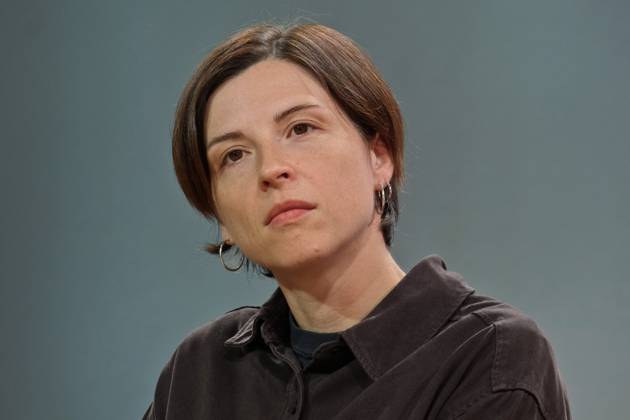 15.10.2025, Frankfurt am Main, DEU, Frankfurter Buchmesse. Dorothee Elminger, Traegerin des Deutschen Buchpreises im Interview bei der ARD