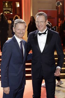 Michael Kessler und Christoph Degen bei der 36. Verleihung des Hessischen Film- und Kinopreises 2025 in der Alten Oper. Frankfurt am Main, 17.10.2025