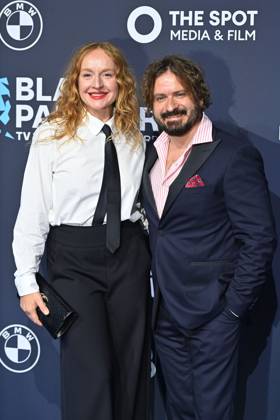 Brigitte Hobmeier und Daniel Christensen, Roter Teppich,Blauer Panther TV und Streaming Award 2025 am 22.10.2025 in der BMW Welt Muenchen.