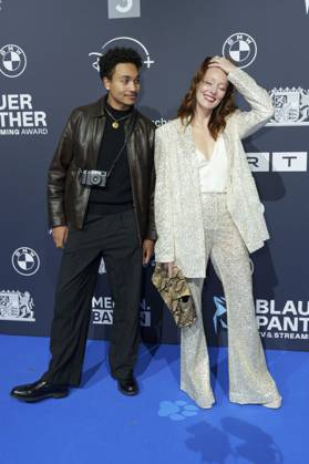 Joshua Kantara und Lavinia Wilson bei der Verleihung vom Blauer Panther - TV & Streaming Award 2025 in der BMW Welt. München, 22.10.2025