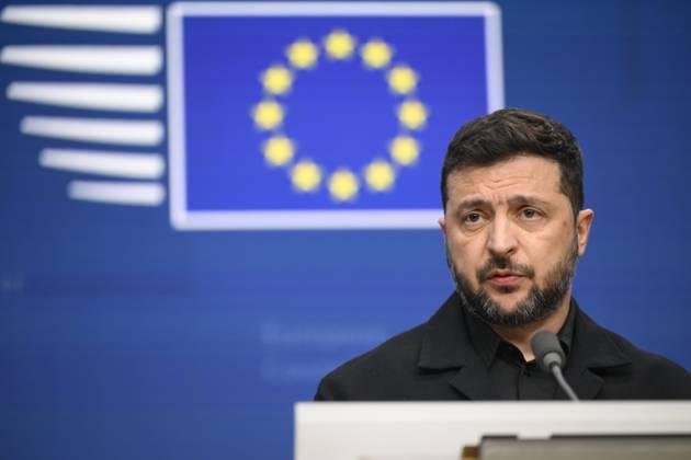 News Themen der Woche KW 43 EU Council 23 10 2025 BRUSSELS, BELGIUM - OCTOBER 23: Volodymyr Zelesnky ( Pdt.Ukraine) pictured during a press conference on October 23, 2025 in Brussels, Belgium, 23 10 2025 Brussels Belgium  Copyright: xPhilipxReynaersx