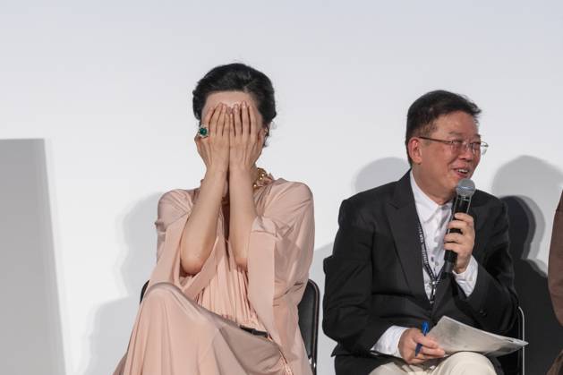 (L-R) Fan Bingbing (actress), Samuel Zhou (interpreter), October 30, 2025 - Mother Bhumi screening and Q&A session at the Tokyo International Film Festival in Tokyo, Japan.  aflo_308718877