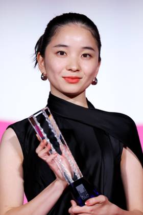 Momoko Fukuchi, November 05, 2025 - Momoko Fukuchi, speak after winning Award for Best Actress for the film Echoes of Motherhood during the 38th Tokyo International Film Festival. award ceremony, in Tokyo, Japan on November 05, 2025.  aflo_309485273