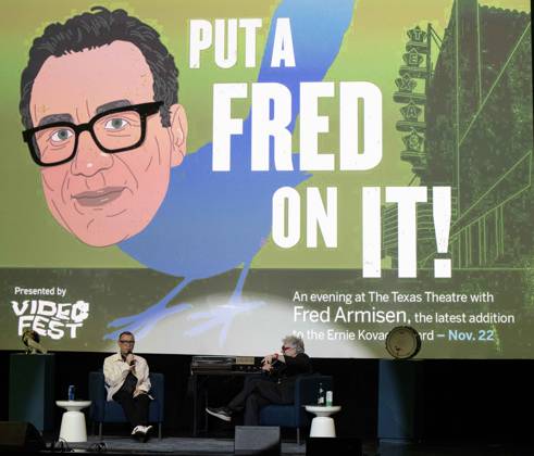 November 22, 2025, Dallas, Texas, USA : FRED ARMISEN being interviewed by BART WEISS Artistic Director at VideoFest Dallas USA - ZUMAm147 20251122_zap_m147_009 Copyright: xHossxMcBainx