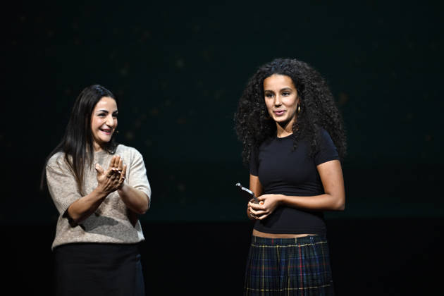 STOCKHOLM, SWEDEN 20251124 Minister of Culture Paria Liljestrand M awards the Lilla Augustpriset to Maja Grönroos for her Ketchup The August Prize is awarded during a gala at Dramaten STOCKHOLM SWEDEN x10430x  Copyright: xChristinexOlsson TTx AUGUSTPRISET 2025 fD16gMqemAw