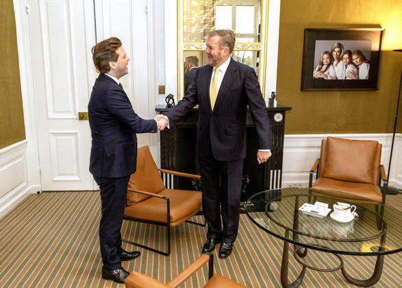 25-11-2025 HtB King Willem-Alexander during a meeting with Thom van Campen new chairman of the House of Representative, voorzitter Tweede kamer, at palace Huis ten Bosch in The Hague. Â Copyright: xPPEx