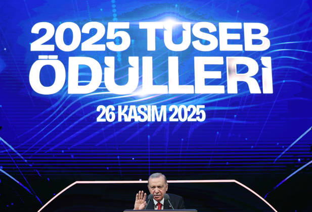 Turkish President Recep Tayyip Erdogan ANKARA, TURKIYE - NOVEMBER 26: (----EDITORIAL USE ONLY - MANDATORY CREDIT - TURKISH PRESIDENCY MURAT KULA HANDOUT - NO MARKETING NO ADVERTISING CAMPAIGNS - DISTRIBUTED AS A SERVICE TO CLIENTS----) Turkish President Recep Tayyip Erdogan makes remarks at the 11th Turkish Medical World Congress and TUSEB Aziz Sancar Science, Service and Incentive Awards Ceremony at Bestepe Nation s Convention and Culture Center in Ankara, Turkiye on November 26, 2025. TUR Presidency Murat Kula Handout Anadolu Ankara Turkey. Editorial use only. Please get in touch for any other usage.  Copyright: x2025xAnadoluxTURxPresidencyx xMuratxKulax xHandoutx