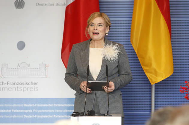 Julia Klöckner bei der Verleihung des Deutsch-Französischen Parlamentspreises 2025 im Reichstagsgebäude. Berlin, 01.12.2025
