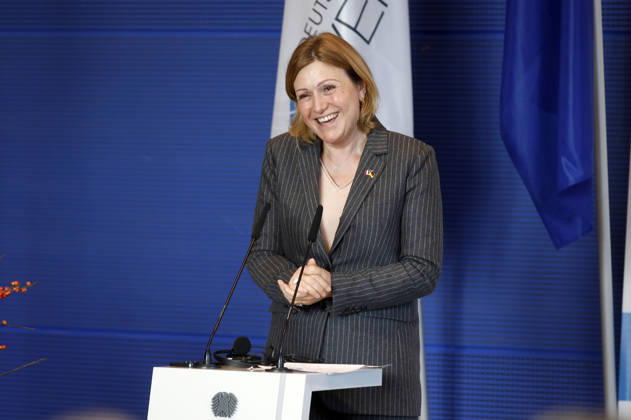 Yael Braun-Pivet bei der Verleihung des Deutsch-Französischen Parlamentspreises 2025 im Reichstagsgebäude. Berlin, 01.12.2025