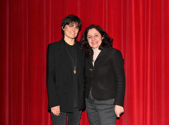 Milan, Italy Valeria Solarino receives the Art and Human Rights Award from AMNESTY INTERNATIONAL ITALY in the presence of high school students and presents her documentary Solidarity is not a crime: the case of Sean Binder. In the photo: Valeria Solarino and Alba Bonetti, president of the Italian section of Amnesty International.  Copyright: xNickxZonnax xipa-agency.netx xNickxZonnax IPA_Agency_IPA68642148