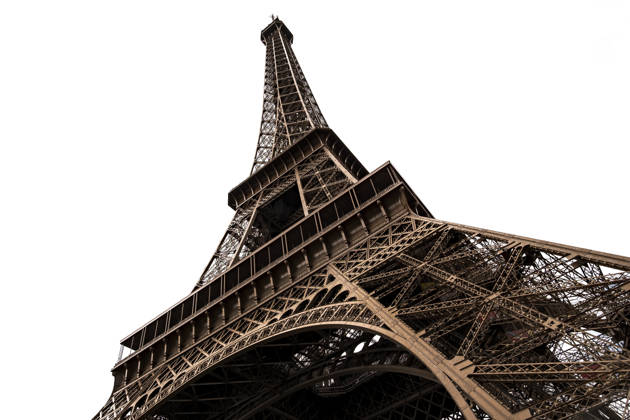 Paris France low angle view of Eiffel Tower architectural detail France, Île-de-France, Paris R_KSWG251201-1902012-01