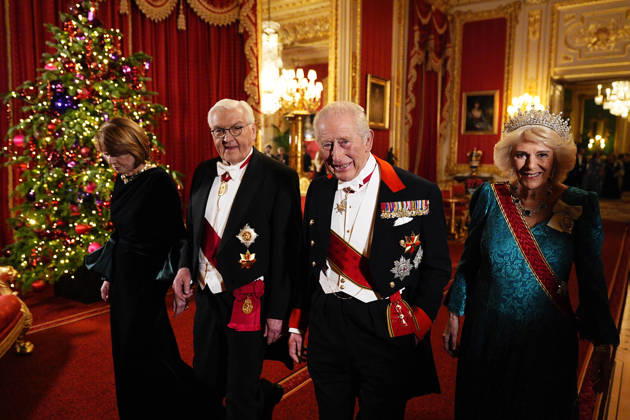 The State Visit by the President of Germany The State Banquet for Frank-Walter Steinmeier, the President of the Federal Republic of Germany, and Ms. Elke Büdenbender at Windsor Castle, on the first day of their State Visit in Windsor, Berkshire, UK, on the 3rd December 2025. Picture by Aaron Chown WPA-Pool Windsor Windsor Castle Berkshire United Kingdom  WHA-0806