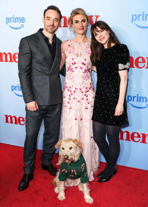 Los Angeles Special Screening Of Amazon Prime Video s Merv CULVER CITY, LOS ANGELES, CALIFORNIA, USA - DECEMBER 04: English actor Charlie Cox, British playwright, theatre director and screenwriter Jessica Swale, American actress, singer, songwriter, and producer Zooey Deschanel and Gus the Dog arrive at the Los Angeles Special Screening Of Amazon Prime Video s Merv held at The Culver Theater on December 4, 2025 in Culver City, Los Angeles, California, United States., Credit:Xavier Collin Avalon United States, California, Culver City, The Culver Theater Copyright: xXavierxCollinx xAvalonx 1056628150
