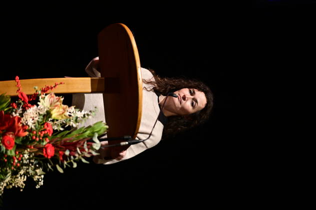 Sachsens Justizministerin Constanze Geier (CDU) bei der Feierstunde zur Verleihung des Meridian des Ehrenamtes im Gerhart-Hauptmann-Theater Görlitz. Görlitz, 05.12.2025 Copyright: xMatthiasxWehnertx