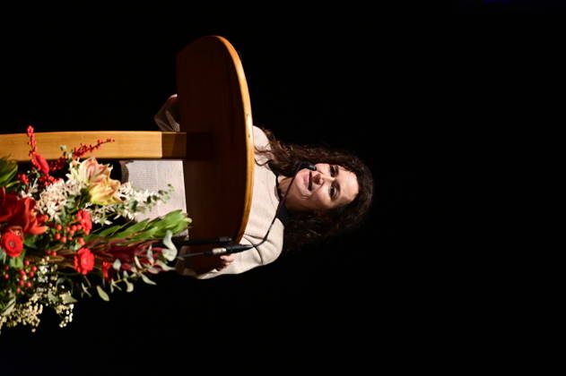 Sachsens Justizministerin Constanze Geier (CDU) bei der Feierstunde zur Verleihung des Meridian des Ehrenamtes im Gerhart-Hauptmann-Theater Görlitz. Görlitz, 05.12.2025 Copyright: xMatthiasxWehnertx
