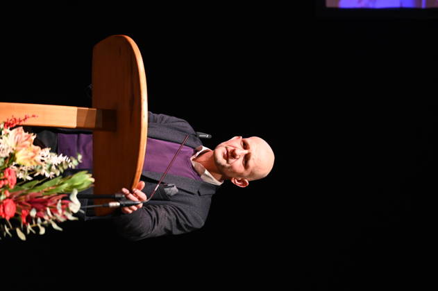 Stephan Meyer bei der Feierstunde zur Verleihung des Meridian des Ehrenamtes im Gerhart-Hauptmann-Theater Görlitz. Görlitz, 05.12.2025 Copyright: xMatthiasxWehnertx