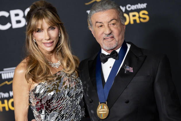 Kennedy Center Honoree Actor and Producer Sylvester Stallone and his wife, Jennifer Flavin Stallone, arrive on the red carpet for the 48th annual Kennedy Center Honors at the Kennedy Center in Washington DC on Sunday, December 7, 2025. President Donald Trump will host this year s event, which honors songwriter George Strait, actors Michael Crawford and Sylvester Stallone, singer Gloria Gaynor, and the rock band Kiss.  WAP20251207553 BONNIExCASH