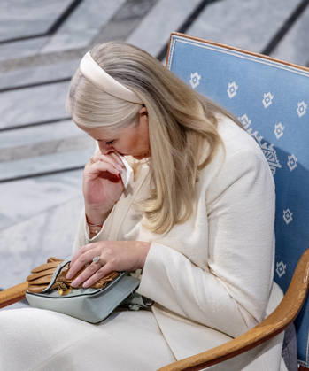 10-12-2025 Norway Princess Mette-Marit at the awarding of the Nobel Peace Prize to Maria Corina Machado from Venezuela in the city hall in Olso. Due to the circumstances in her home country of Venezuela, Maria Corina Machado was unable to attend the award ceremony in Norway. Â  Copyright: xPPEx