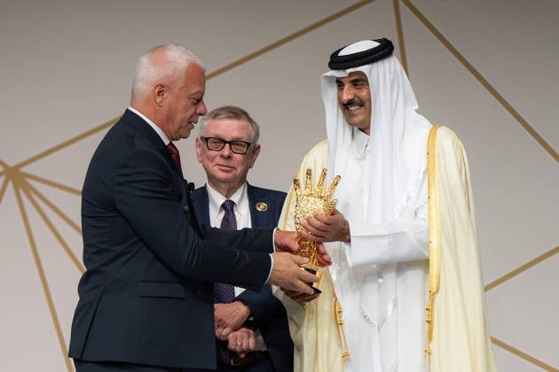 The Emir of the State of Qatar, Tamim bin Hamad Al Thani, attended the ninth edition of the Sheikh Tamim bin Hamad Al Thani International Anti-Corruption Excellence Award The Emir of the State of Qatar, Tamim bin Hamad Al Thani, attended the ninth edition of the Sheikh Tamim bin Hamad Al Thani International Anti-Corruption Excellence Award ceremony and honored the winners. Doha, Qatar, December 14, 2025. Photo by Emiri Diwan Office Doha Doha Qatar 141225_Qatar_QPO_00(10) Copyright: xapaimagesxEmirixDiwanxOfficex xapaimagesx