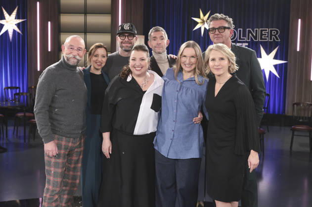 Horst Lichter, Carina Raddatz, Mark Forster, Meltem Kaptan, Micky Beisenherz, Franca Cerutti, Hans Sigl und Susan Link bei der Aufzeichnung der WDR-Talkshow Kölner Treff im WDR Studio BS 3. Köln, 18.12.2025