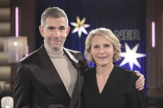 Micky Beisenherz und Susan Link bei der Aufzeichnung der WDR-Talkshow Kölner Treff im WDR Studio BS 3. Köln, 18.12.2025