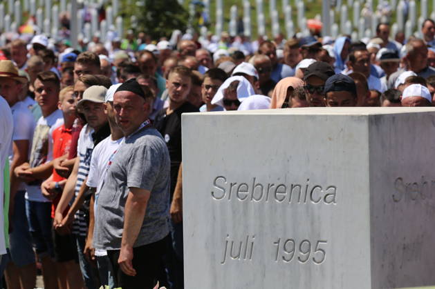 71 victims of Srebrenica genocide will be buried in Potocari SREBRENICA, BOSNIA AND HERZEGOVINA - JULY 11 : People pray ahead of funeral ceremony of newly identified 71 Srebrenica genocide victims, to mark the 22nd anniversary of the Srebrenica genocide, at Potocari Memorial Center in Potocari village of Srebrenica, Bosnia and Herzegovina on July 11, 2017. Serbian army led by Ratko Mladic carried out a genocide and killed more than 8 000 Bosnian in Srebrenica on 11th July 1995. Bosna Hersek World. Editorial use only. Please get in touch for any other usage.  Copyright: x2025xAnadoluxKemalxZorlakx