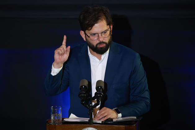 Santiago, December 22, 2025 President Gabriel Boric participates in the inauguration of the National Space Center located in the Cerrillos district Diego Martin Aton Chile, Aton 1113750 jpeg Copyright: DiegoxMartin