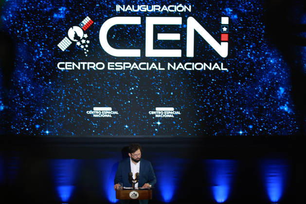 Santiago, December 22, 2025 President Gabriel Boric participates in the inauguration of the National Space Center located in the Cerrillos district Diego Martin Aton Chile, Aton 1113753 jpeg Copyright: DiegoxMartin