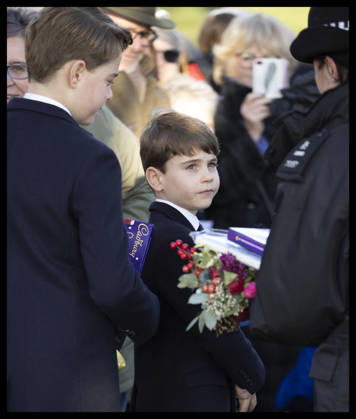 . 25 12 2025. Sandringham , United Kingdom. Prince George and Prince Louis leaving the Christmas Day church service at Sandringham, United Kingdom,  xStephenxLockx xi-Imagesx IIM-26475-0076