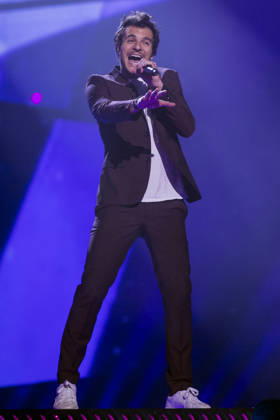 2016 Eurovision Song Contest Dress Rehearsal of the Grand Final STOCKHOLM, SWEDEN - MAY 13: Amir of France performs during the Second Dress Rehearsal of the Grand Final ahead of the 2016 Eurovision Song Contest in Stockholm, Sweden on May 13, 2016. Stockholms Lan Sweden. Editorial use only. Please get in touch for any other usage. Copyright: x2025xAnadoluxMehmetxKamanx