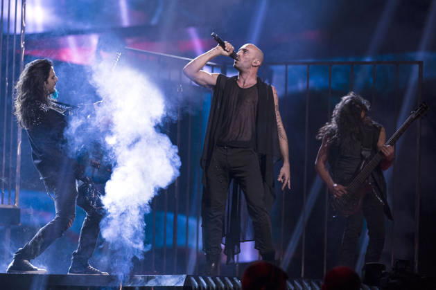 2016 Eurovision Song Contest Dress Rehearsal of the Grand Final STOCKHOLM, SWEDEN - MAY 13: Band Minus One of Greek-Cypriot performs during the Second Dress Rehearsal of the Grand Final ahead of the 2016 Eurovision Song Contest in Stockholm, Sweden on May 13, 2016. Stockholms Lan Sweden. Editorial use only. Please get in touch for any other usage. Copyright: x2025xAnadoluxMehmetxKamanx