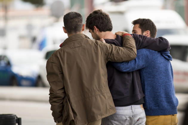 Plane crash in France BARCELONA, SPAIN - MARCH 24: Relatives of passengers of Germanwings flight, arrive at Barcelona International Airport on March 24, 2015 in Barcelona, Spain after an Airbus A320 plane flown by low-budget airline Germanwings crashed in southern France. Barcelona Catalonia. Editorial use only. Please get in touch for any other usage.  Copyright: x2025xAnadoluxAlbertxLlopx