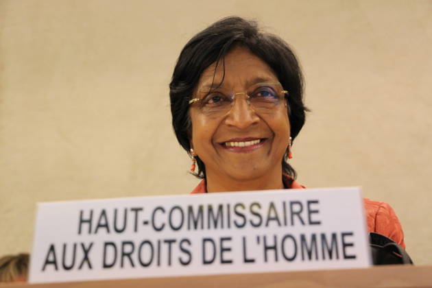 Navi Pillay speaks at the 26th session of UNCHR GENEVA, SWITZERLAND - JUNE 10: United Nations High Commissioner for Human Rights Navanethem Pillay speaks about Syrian people during the 26th session of The United Nations Commission on Human Rights (UNCHR) in Geneva, Belgium on June 10, 2014. Geneve Isviçre. Editorial use only. Please get in touch for any other usage.  Copyright: x2025xAnadoluxMuratxÜnlüx
