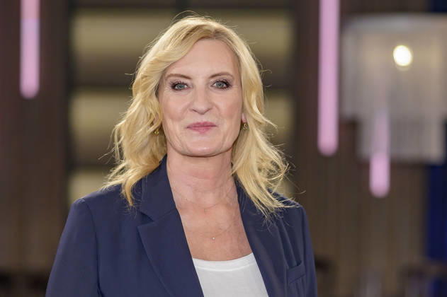 Claudia Kleinert bei der Aufzeichnung der WDR-Talkshow Kölner Treff im WDR Studio BS 3. Köln, 09.01.2026