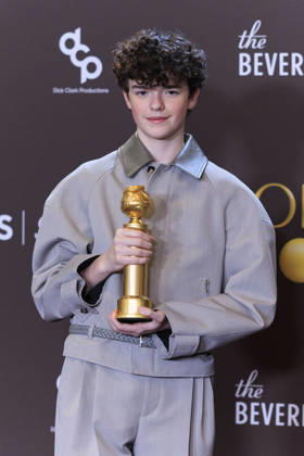 January 11, 2026, Beverly Hills, California, USA: Owen Cooper in the press room during the 83rd Annual Golden Globe Awards on Sunday, January 11, 2026, at the Beverly Hilton in Beverly Hills, California. ARIANA RUIZ BNS PI Beverly Hills USA - ZUMAp124 20260111_zaa_p124_223 Copyright: xArianaxRuizx