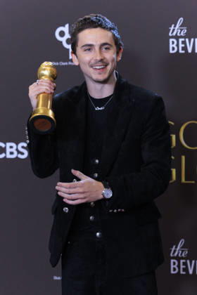 January 11, 2026, Beverly Hills, California, USA: Timothee Chalamet in the press room during the 83rd Annual Golden Globe Awards on Sunday, January 11, 2026, at the Beverly Hilton in Beverly Hills, California. ARIANA RUIZ BNS PI Beverly Hills USA - ZUMAp124 20260111_zaa_p124_288 Copyright: xArianaxRuizx