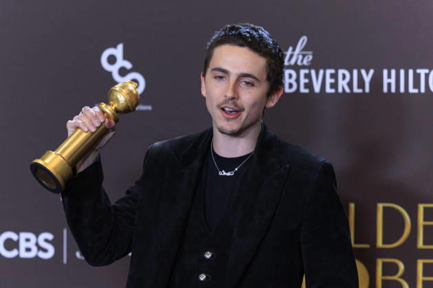 January 11, 2026, Beverly Hills, California, USA: Timothee Chalamet in the press room during the 83rd Annual Golden Globe Awards on Sunday, January 11, 2026, at the Beverly Hilton in Beverly Hills, California. ARIANA RUIZ BNS PI Beverly Hills USA - ZUMAp124 20260111_zaa_p124_292 Copyright: xArianaxRuizx