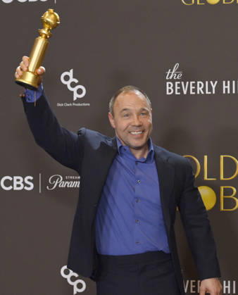 Stephen Graham appears backstage after winning the award for Best Performance by a Male Actor in a Limited Series, Anthology Series, or a Motion Picture Made for Television Award for Adolescence during the 83rd annual Golden Globe Awards at the Beverly Hilton in Beverly Hills, California on Sunday, January 11, 2026.  LAP2026011223 JIMxRUYMEN