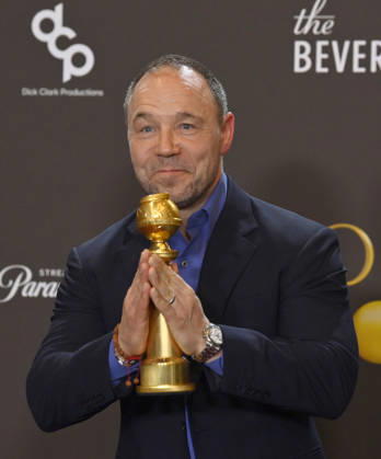 Stephen Graham appears backstage after winning the award for Best Performance by a Male Actor in a Limited Series, Anthology Series, or a Motion Picture Made for Television Award for Adolescence during the 83rd annual Golden Globe Awards at the Beverly Hilton in Beverly Hills, California on Sunday, January 11, 2026.  LAP2026011222 JIMxRUYMEN
