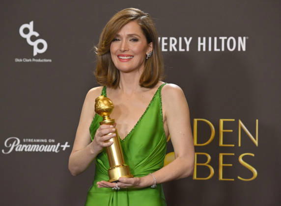 Rose Byrne appears backstage after winning the award for Best Performance by a Female Actor in a Motion Picture Musical or Comedy award for If I Had Legs I d Kick You during the 83rd annual Golden Globe Awards at the Beverly Hilton in Beverly Hills, California on Sunday, January 11, 2026.  LAP2026011231 JIMxRUYMEN