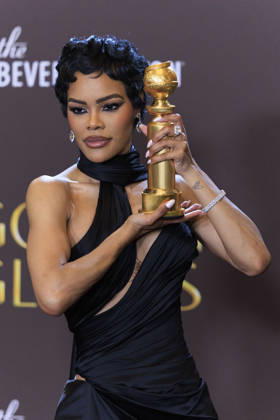 January 11, 2026, Beverly Hills, California, USA: Teyana Taylor in the press room during the 83rd Annual Golden Globe Awards on Sunday, January 11, 2026, at the Beverly Hilton in Beverly Hills, California. ARIANA RUIZ BNS PI Beverly Hills USA - ZUMAp124 20260111_zaa_p124_335 Copyright: xArianaxRuizx
