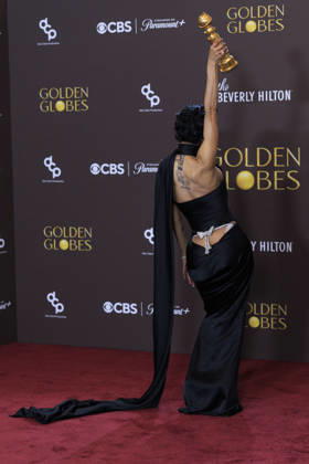 January 11, 2026, Beverly Hills, California, USA: Teyana Taylor in the press room during the 83rd Annual Golden Globe Awards on Sunday, January 11, 2026, at the Beverly Hilton in Beverly Hills, California. ARIANA RUIZ BNS PI Beverly Hills USA - ZUMAp124 20260111_zaa_p124_341 Copyright: xArianaxRuizx