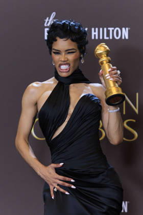 January 11, 2026, Beverly Hills, California, USA: Teyana Taylor in the press room during the 83rd Annual Golden Globe Awards on Sunday, January 11, 2026, at the Beverly Hilton in Beverly Hills, California. ARIANA RUIZ BNS PI Beverly Hills USA - ZUMAp124 20260111_zaa_p124_342 Copyright: xArianaxRuizx