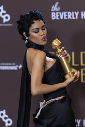 January 11, 2026, Beverly Hills, California, USA: Teyana Taylor in the press room during the 83rd Annual Golden Globe Awards on Sunday, January 11, 2026, at the Beverly Hilton in Beverly Hills, California. ARIANA RUIZ BNS PI Beverly Hills USA - ZUMAp124 20260111_zaa_p124_347 Copyright: xArianaxRuizx