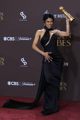 January 11, 2026, Beverly Hills, California, USA: Teyana Taylor in the press room during the 83rd Annual Golden Globe Awards on Sunday, January 11, 2026, at the Beverly Hilton in Beverly Hills, California. ARIANA RUIZ BNS PI Beverly Hills USA - ZUMAp124 20260111_zaa_p124_350 Copyright: xArianaxRuizx
