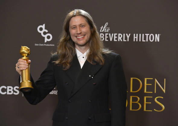 Ludwig Göransson appears backstage after winning the award for Best Original Score - Motion Picture and Cinematic and Box Office Achievement awards for Sinners during the 83rd annual Golden Globe Awards at the Beverly Hilton in Beverly Hills, California on Sunday, January 11, 2026.  LAP20260111272 JIMxRUYMEN