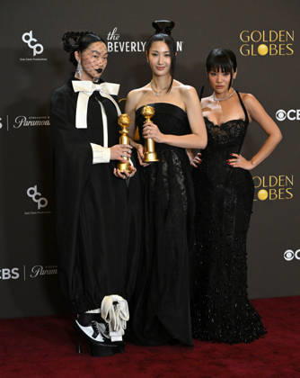 83rd Annual Golden Globes - Press Room Audrey Nuna, EJAE and Rei Ami in the press room at the 83rd Golden Globe Awards at the Beverly Hilton Hotel on January 11, 2025 in Beverly Hills, CA. Beverly Hills Beverly Hilton Hotel California USA Copyright: xLISAxOConnor AFF-USA.comx