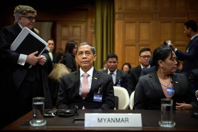 Mr. Ko Ko Hlaing, Myanmar s Minister of International Cooperation, spoke at the first hearing at the International Court in The Hague, The Netherlands, of Justice in which Myanmar is accused of committing genocide against the country s Muslim minority, the Rohingya, January 12, 2026. Gambia filed the genocide case in 2019 in cooperation with the Organization of Islamic Cooperation. PHIL NIJHUIS ANP netherlands out - belgium out  Copyright: xx x547268538x originalFilename: 547268538.jpg