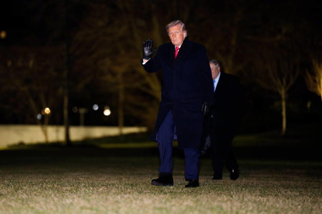 Donald Trump Returns to White House United States President Donald J Trump and waves as he arrives at the White House in Washington, DC, USA, on Tuesday, January 20, 2026. Credit: Aaron Schwartz Pool via CNP Washington District of Columbia United States Copyright: xPool ABACAx